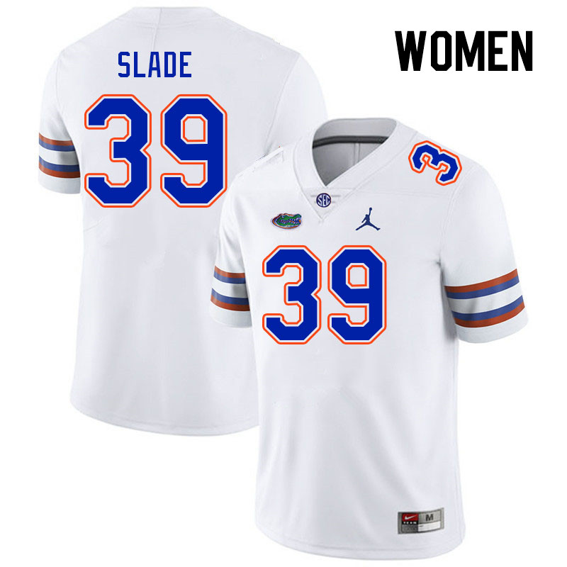 Women #39 Brayden Slade Florida Gators College Football Jerseys Stitched Sale-White